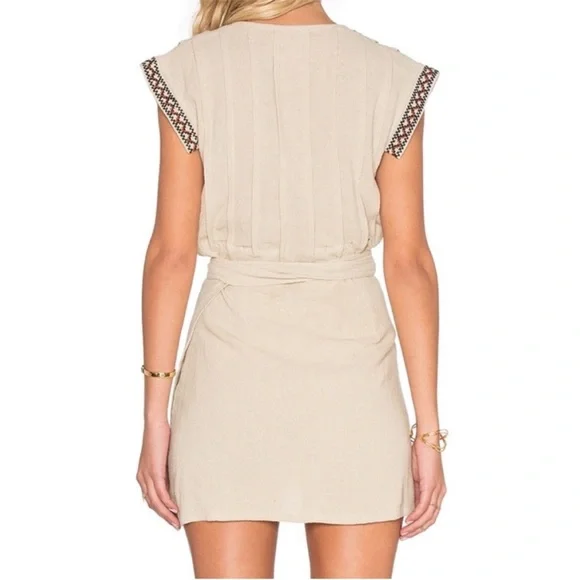 Free People Running Wild Wrap Dress Embroidered Bohemian Extra Small - Picture 2 of 5
